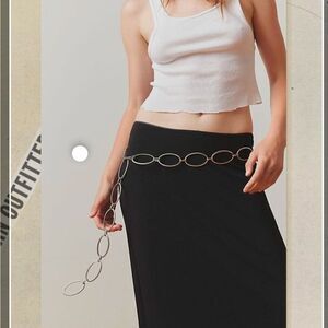 Accent Chain Belt Silver Color Hip Belt sz M-L Boho Emo Festival Beach Vacation